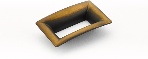 Finestrino Pull, Flared Rectangle, Burnished Bronze, 64 mm cc 441-BRBZ