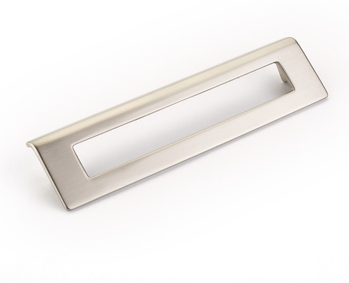 Finestrino Pull, Angled Rectangle, Satin Nickel, 160 mm cc 451-15