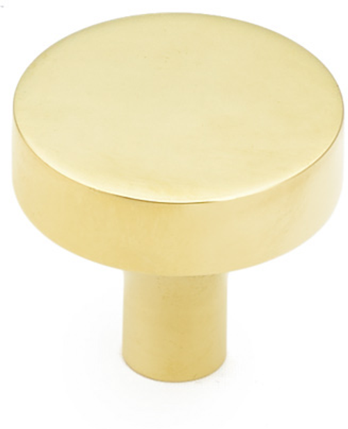 Haniburton Knob, Round, Unlacquered Brass, 1-1/4'' dia 470-UNBR