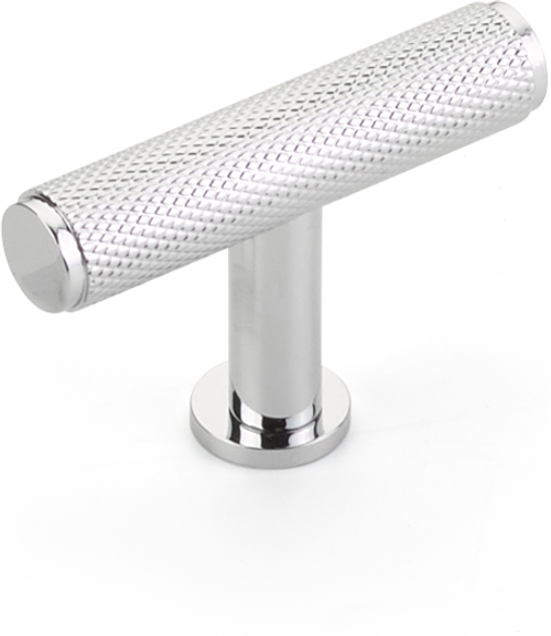 Pub House T-Knob, Knurled, Polished Chrome, 2'' 5001-26