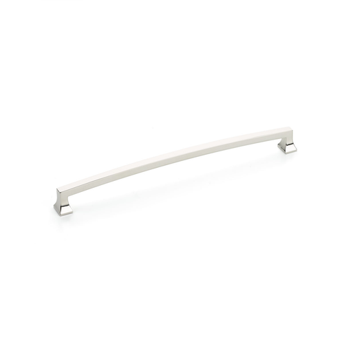 Menlo Park Pull, Arched, Polished Nickel, 10'' cc 528-PN