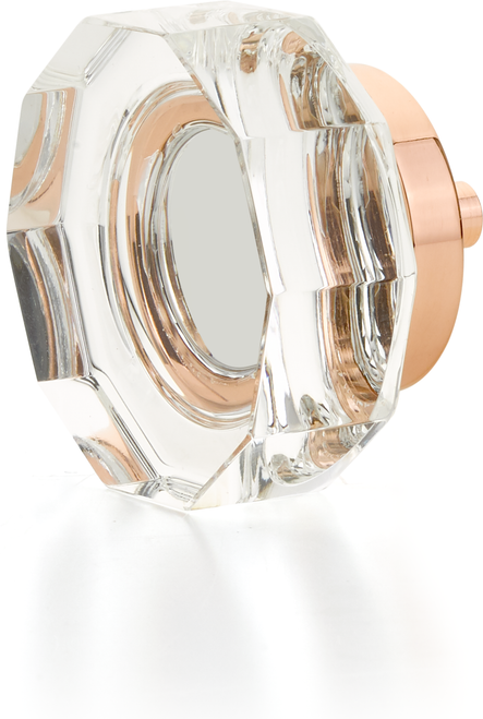 City Lights Large Multi-Sided Glass Knob, Polished Rose Gold, 1-3/4'' dia 53-PRG