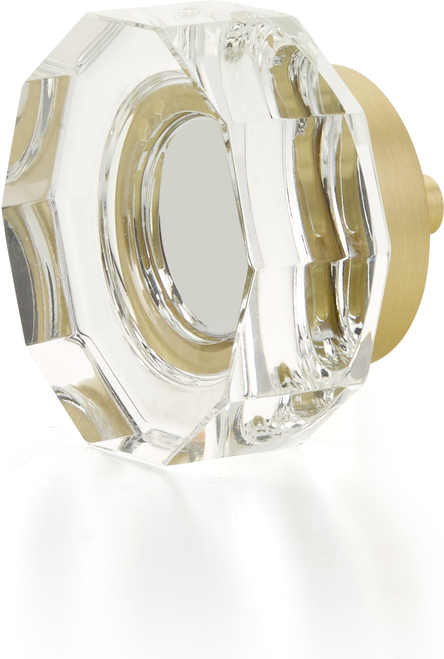 City Lights Large Multi-Sided Glass Knob, Satin Brass, 1-3/4'' dia 53-SB