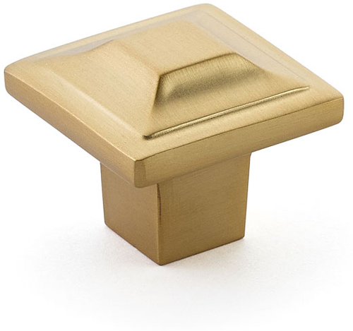 Menlo Park Knob, Square, Signature Satin Brass, 1-1/4'' 530-SSB