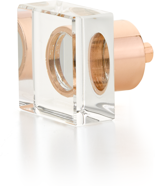 City Lights Square Glass Knob, Polished Rose Gold, 1-1/4'' 57-PRG