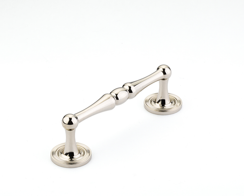 Atherton Pull, Knurled Footplates, Polished Nickel, 4'' cc 576-PN