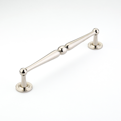 Atherton Appliance Pull, Plain Footplates, Polished Nickel, 15'' cc 581-PN