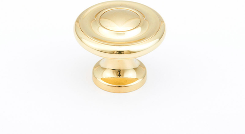 Traditional Round Knob, Polished Brass, 1-1/4'' dia 703-03