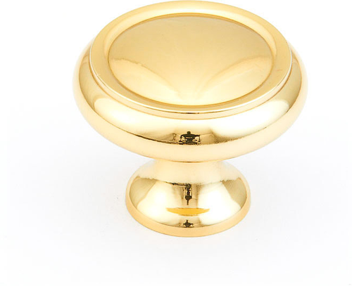 Traditional Knob, Round, Polished Brass, 1-1/4'' dia 711-03