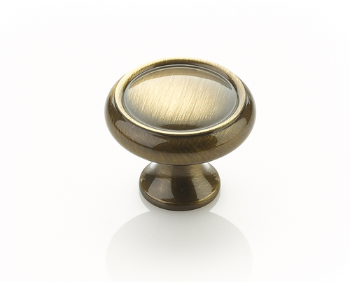 Traditional Knob, Round, Antique Brass, 1-1/4'' dia 711-AB