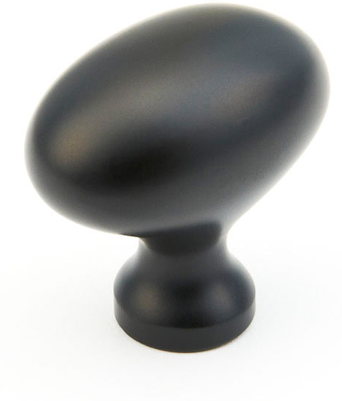 Traditional Knob, Oval, Flat Black, 1-3/8'' dia 719-FB