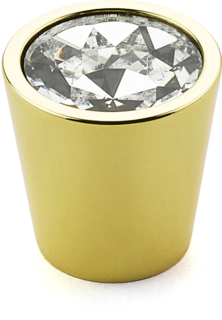 Stargaze Cylinder Glass Knob, Polished Brass, 1-1/16'' dia 72-C-03