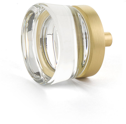 City Lights Flat Disc Glass Knob, Satin Brass, 1-3/8'' dia 77-SB