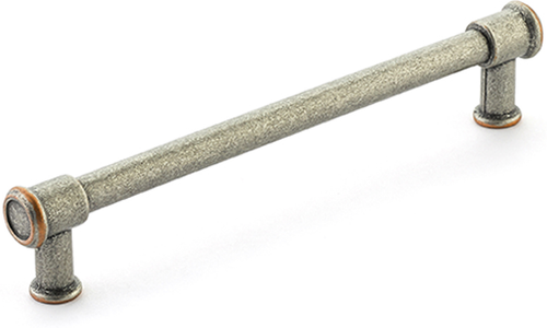 Steamworks Pull, Distressed Pewter/Copper, 6'' cc 79-6-DP/C