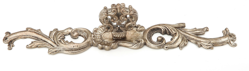 French Court Knob with Backplate, Monticello Silver, 7-3/8'' 817-MSL