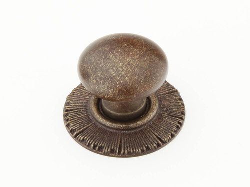Sunburst Round Knob with Backplate, Highlighted Bronze, 1-1/4'' dia 970-HLB Sunburst Round Knob with Backplate, Highlighted Bronze, 1-1/4'' dia 970-HLB