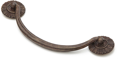 Sunburst Bail Pull with Rosettes, Highlighted Bronze, 5-1/2'' cc 978-HLB
