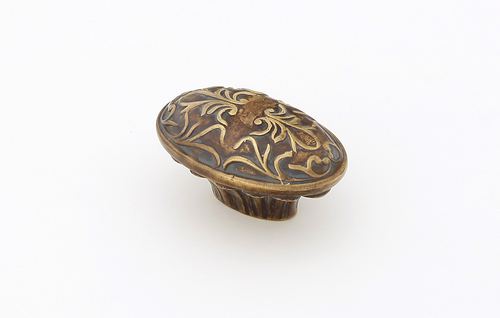Cantata Knob, Oval, Monticello Brass, 5/8'' cc, 1-1/4'' x 2'' 993-MBR