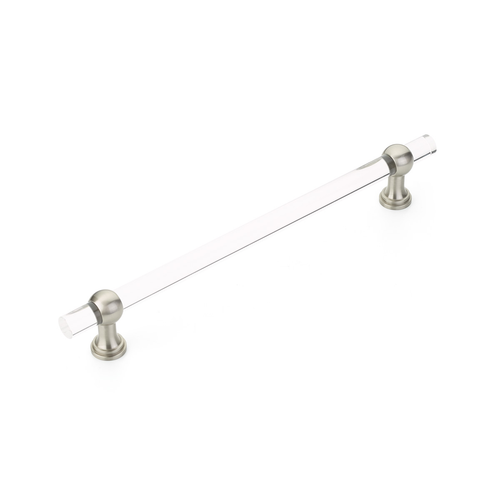Lumiere Transitional Back to Back, Appliance Pull, NON-Adjustable Clear Acrylic, Satin Nickel, 12'' cc BTB412-15