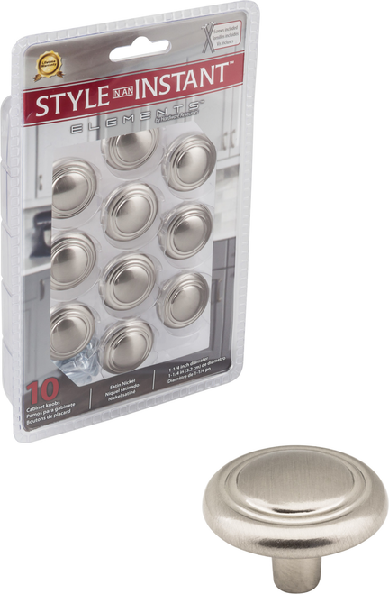Retail Pack Hardware 1-1/4'' Diameter Mushroom Knob 202SN-R