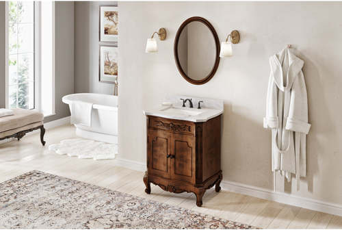 2nd Gen Clairemont Vanities 23-3/4'' W x 1'' D x 31-1/2'' H Nutmeg Clairemont mirror MIR2CLA-24-NU