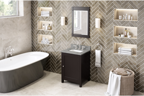Astoria 24'' Espresso Vanity, Steel Grey Cultured Marble Vanity Top, undermount rectangle bowl VKITAST24ESSGR