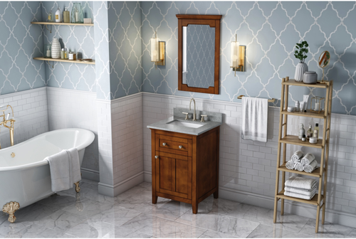 Chatham 24'' Chocolate Vanity, Steel Grey Cultured Marble Vanity Top, undermount rectangle bowl VKITCHA24CHSGR