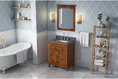 Chatham 30'' Chocolate Vanity, Boulder Cultured Marble Vanity Top, undermount rectangle bowl VKITCHA30CHBOR