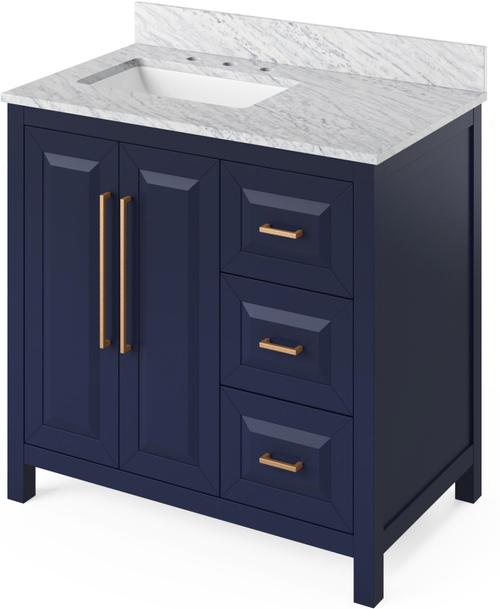 Cade 36'' Hale Blue Vanity, left offset VN2CAD-36-BL-NT