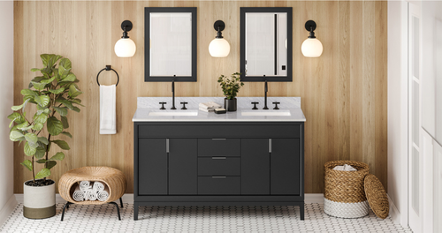 Theodora 60'' Black Vanity, double bowl VN2THE-60-BK-NT