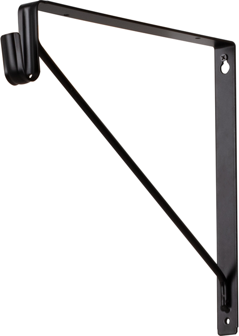 Closet Rod Brackets Matte Black Shelf Bracket with Rod Support for Oval Closet Rods 1530MB