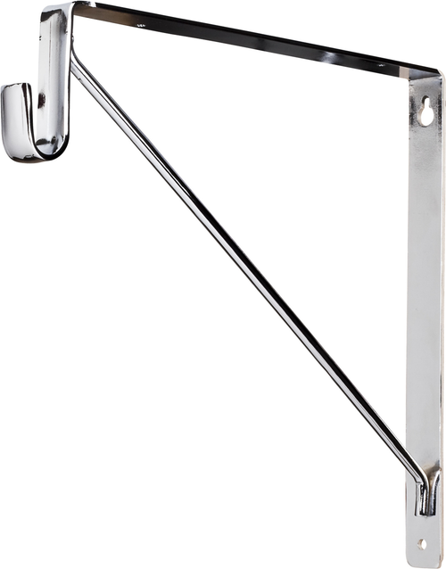 Closet Rod Brackets Chrome Shelf Bracket with Rod Support for Oval Closet Rods 1530CH