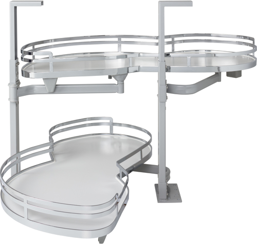Blind Corners 15'' Polished Chrome and White Blind Corner Swingout for Openings on the Left of the Blind BCSO215PCWH-LH