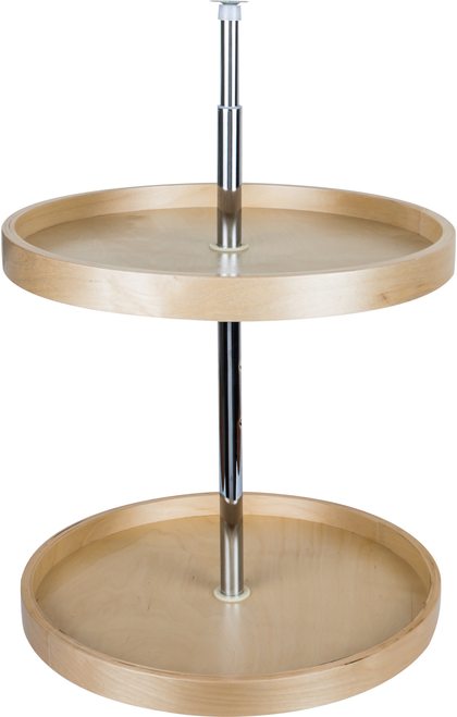 LazySusans 18'' Round Two-Shelf Banded Wood Lazy Susan Set BLSR218-SET