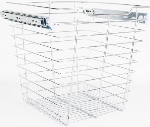 Pullout Closet Baskets Chrome Closet Pullout Basket with Slides 16''D x 17''W x 17''H POB1-161717CH