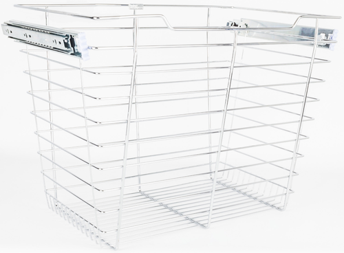 Pullout Closet Baskets Chrome Closet Pullout Basket with Slides 16''D x 23''W x 17''H POB1-162317CH