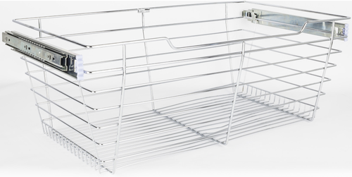 Pullout Closet Baskets Chrome Closet Pullout Basket with Slides 16''D x 29''W x 11''H POB1-162911CH