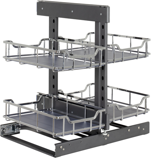 15'' Polished Chrome STORAGE WITH STYLE® Full-Height Blind Corner Organizer SWS-BCFH15PC