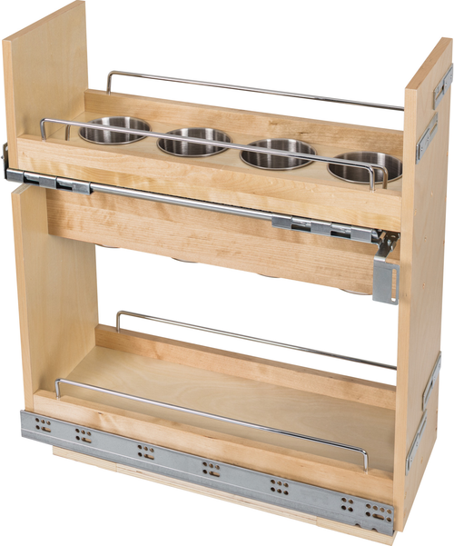 No Wiggle Pullouts 8''''No Wiggle'' Utensil Bin Soft-close Base Cabinet Pullout UBPO-8SC