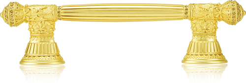 6'' cc Toulouse Pull, Lt. Colorado Topaz Crystal Satin Gold Finish 10069SG