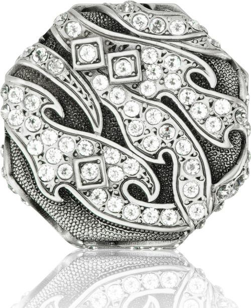 Evening Dress 4 Octagon Knob, Clear Crystal, Matte Silver Finish 10342MS