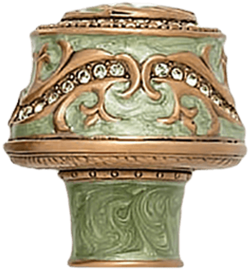 Portland Knob, Evergreen, Decorated With Swarovski® Peridot Crystal, Museum Gold 7349/3