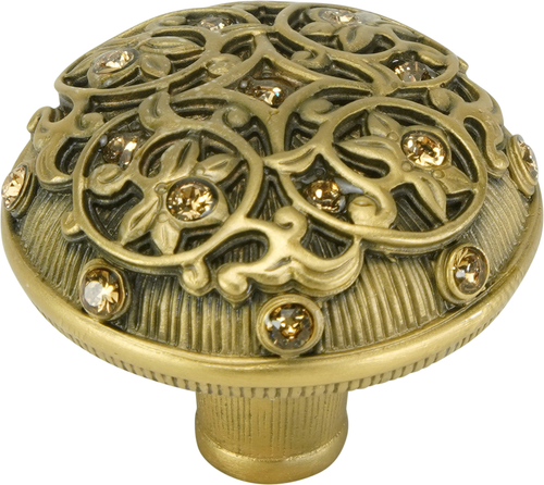 Edgar Berebi Assorted Knobs Knob Decorated With Light Colorado Topaz Swarovski Crystals In Florentine Gold Plate 7907FG