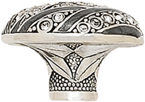 Fairfax Knob With Metallic Silver, Decorated With Swarovski® Clear Crystal, Burnished Silver 8145/16