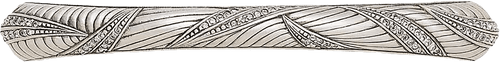 5'' cc Chandler Leaf Pull With Clear Crystal Burnish Silver Finish 8277/16