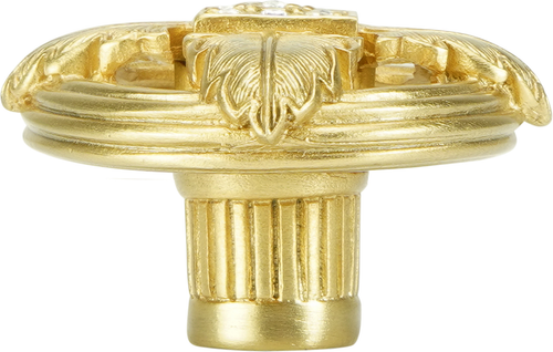 Hollis Knob, Decorated With Swarovski® Clear Crystal, Satin Gold 8513SG