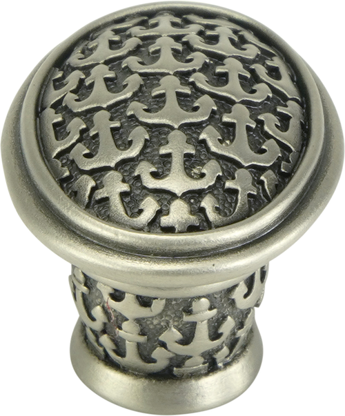 Edgar Berebi Yacht Club Oval Knob In Antique Nickel Plate 8544AN
