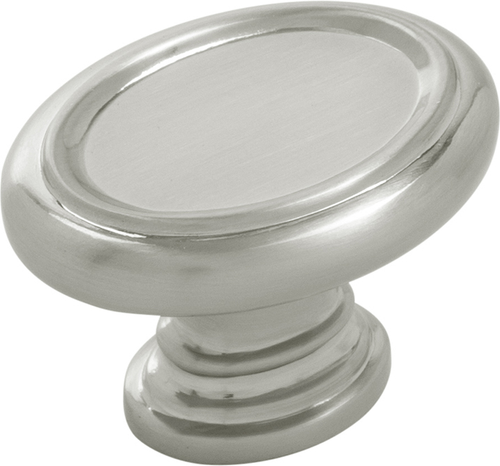 Berkshire Knob 1-1/2'' x 1-1/8'' Oval Satin Nickel Finish B079930-SN