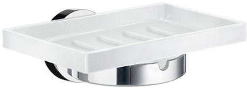 Home Soapdish wall mounted - porcelain/ polished chrome HK342P