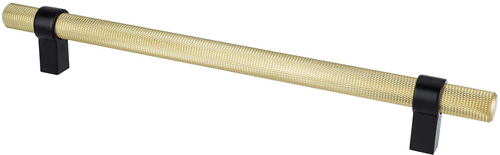 Modern Brushed Gold Bar and Matte Black Posts Pull